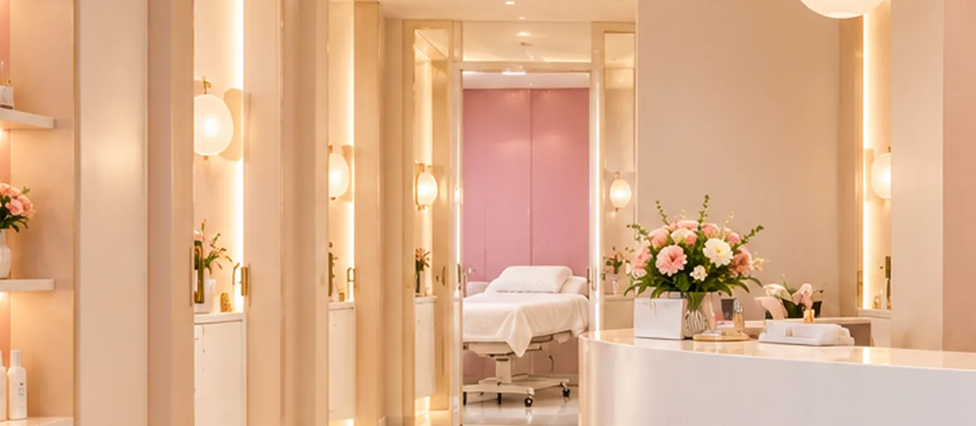 The corridor to the private treatment rooms