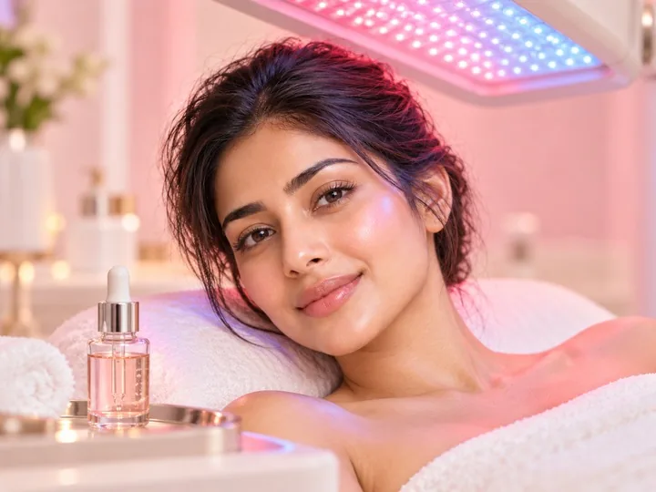 An Advanced HydraFacial with LED light therapy