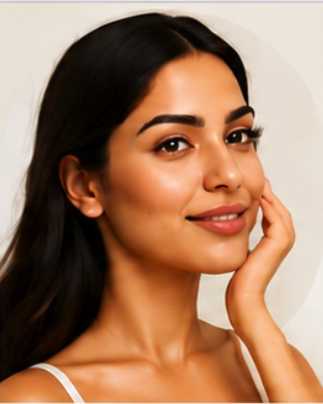 Laser hair removal being performed on the upper lip