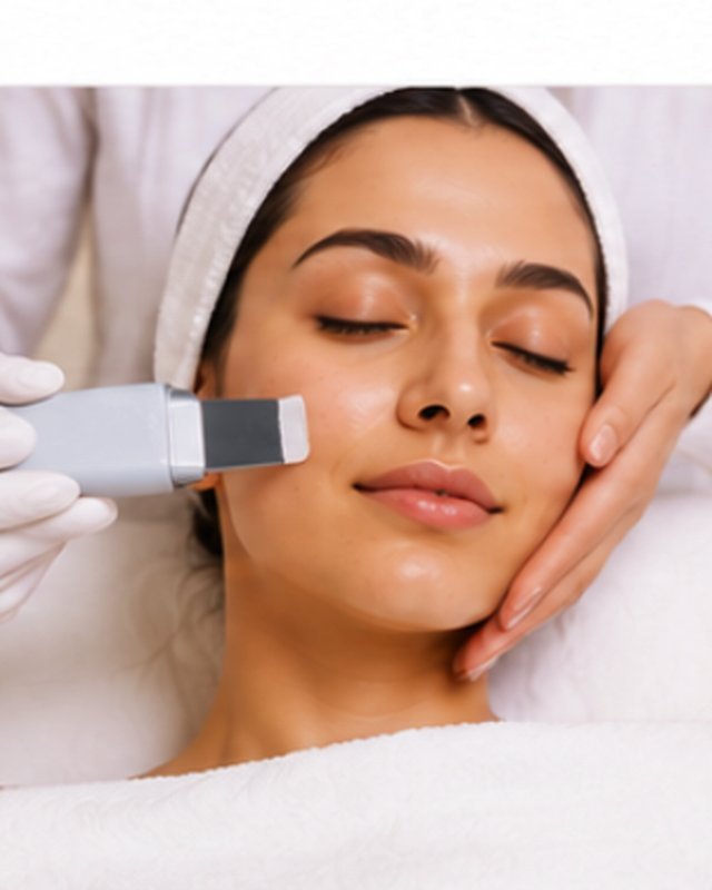 Skin examined closely before a minor procedure