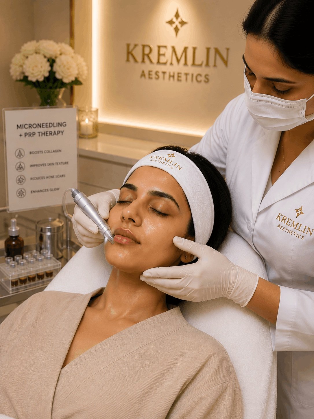 Microneedling glow treatment at Kremlin Aesthetics
